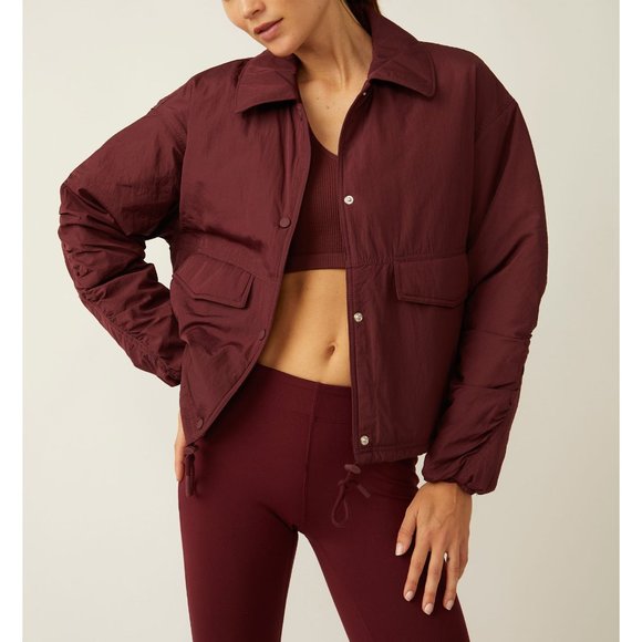 NWT FP Movement by Free People Burgundy Jacket Women’s size Medium PrimaLoft - Picture 3 of 10
